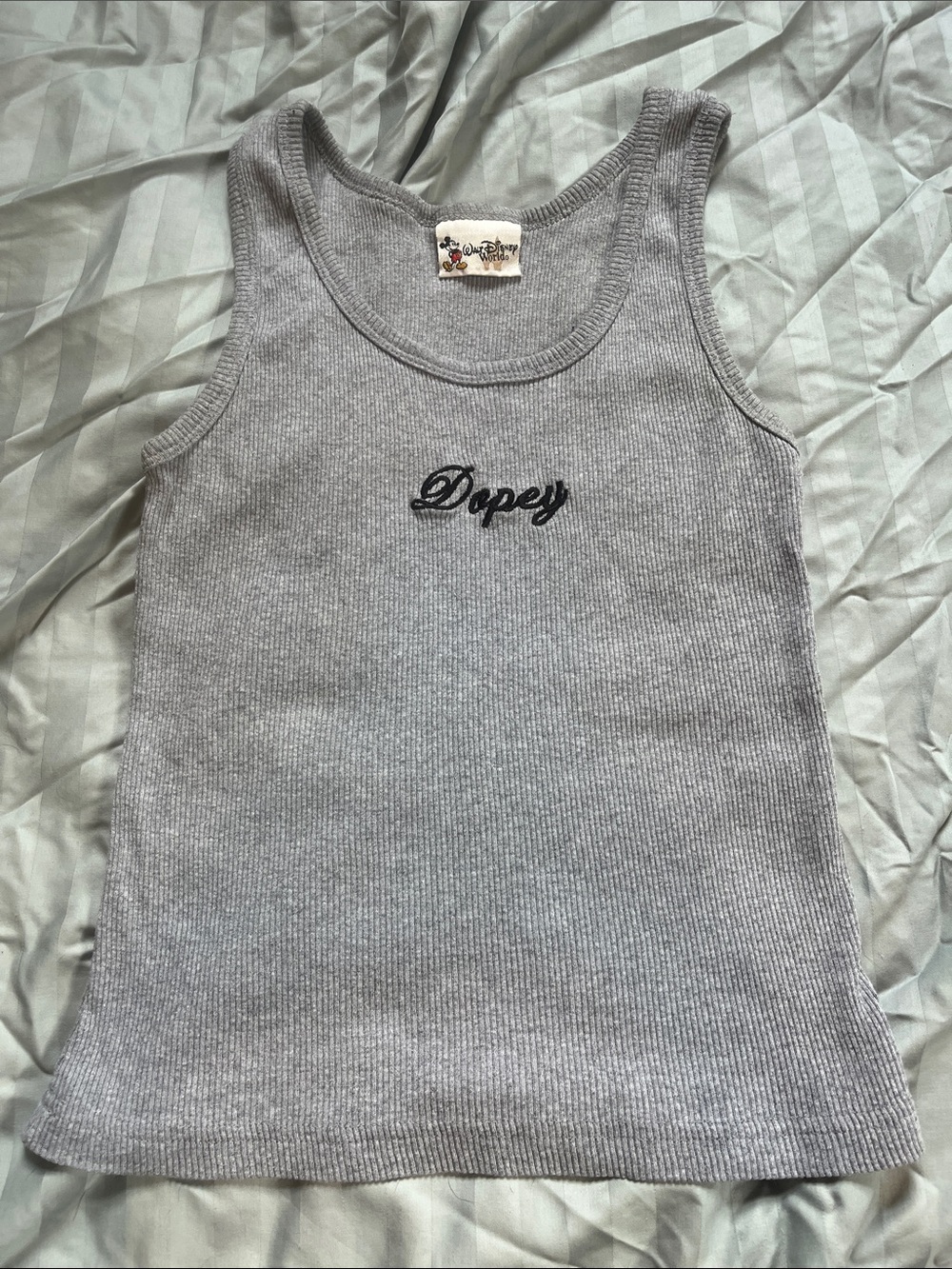 Vintage Disney Dopey Gray Ribbed Tank